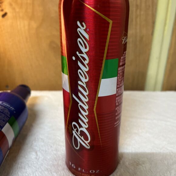 Lot of 2 Cinco de Mayo Aluminum Bottles Bud Light Blue Budweiser Red - Picture 10 of 10